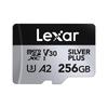 Lexar Серебристая карта MicroSDXC объемом 256 ГБ Plus