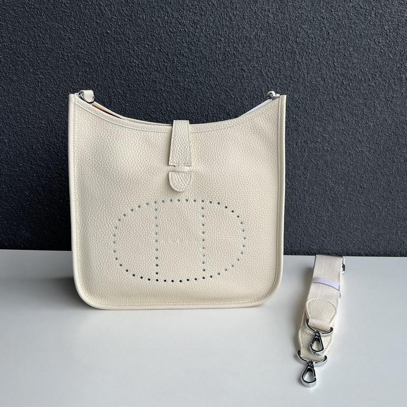 New Genuine Leather Top Layer Cowhide Lychee Pattern Men's And Women's Universal Hollow Crossbody Bag Genuine Leather Women's Bag