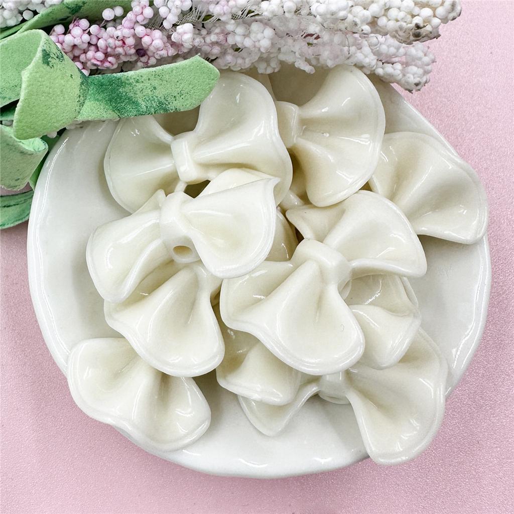 Мультяшные ожерелья, ювелирные изделия, маркировка для сережек 31,5*23,4 мм, большие бусины в форме банта, акрил, сделай сам, материалы для ручной работы, мода, 10 шт., аксессуары