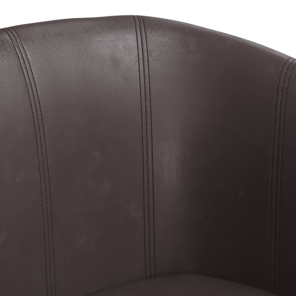 Club Chair in Brown Synthetic Leather