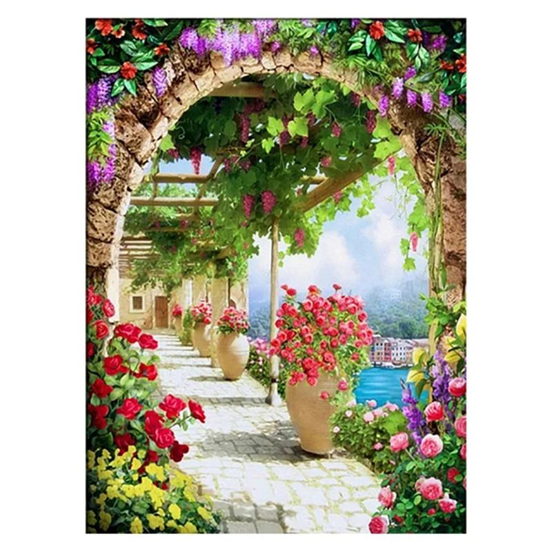 DIY Алмазная картина Красивый пейзаж Набор для вышивки крестом Мозаичное искусство Алмазная картина Полный круг Алмазное украшение для дома