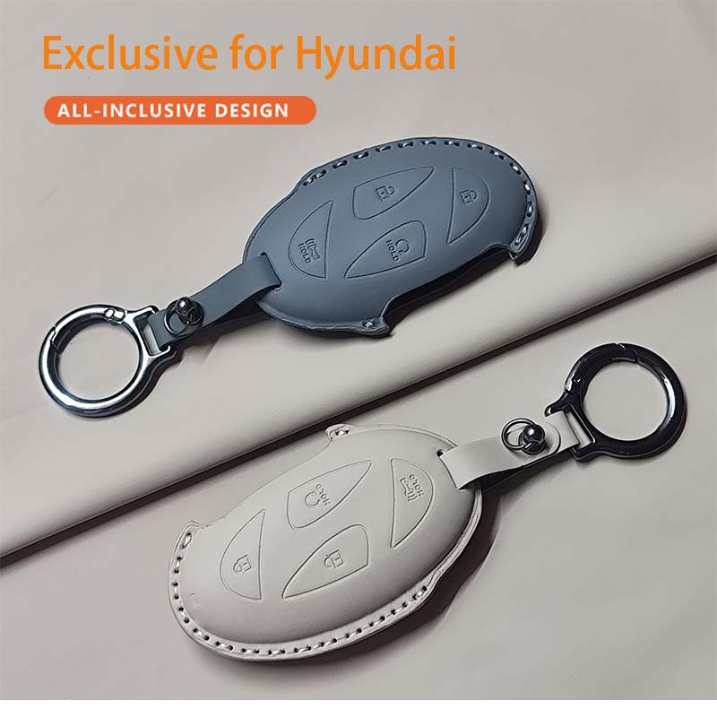 Чехол-брелок для автомобильного ключа Hyundai Grandeur GN7 Kona Ev 2023 Ionic 6 5/7 кнопок Кожаный брелок Прочные роскошные аксессуары