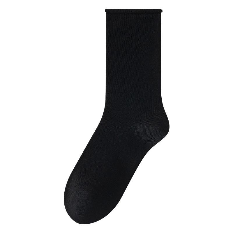 Женские антибактериальные и дезодорирующие носки средней длины из шелка Mulberry - без косточек, свободный крой для осени.