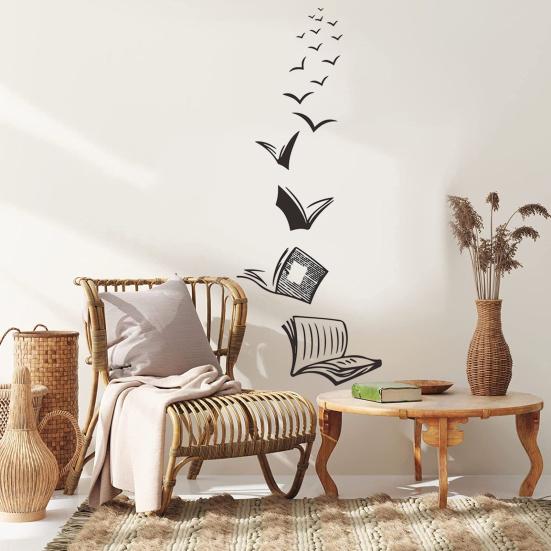 Wall Decal Strong Stickiness PVC Waterproof Self-Adhesive Removable Book Sticker Mural Window Door Decoration MIT