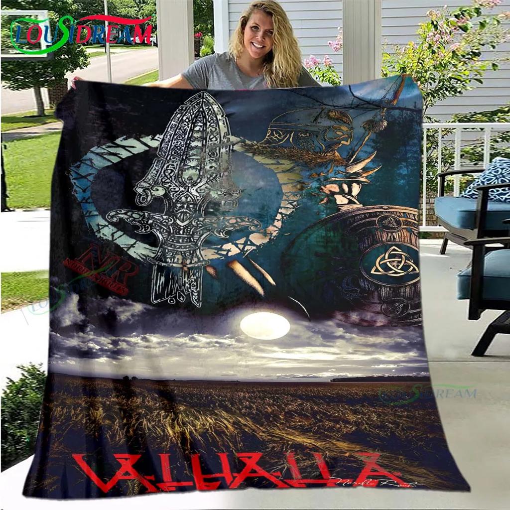 Nordic Viking Mythology Soft Blanket Sports Living Room Bedroom Sofa Bed Blanket Birthday Gift Travel Office Lunch Break Blanket