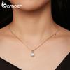 BAMOER D Color VVS1 EX 1.0CT Moissanite Pendant Necklace for Women 925 Sterling Silver Wedding Engagement Gift Fine Jewelry