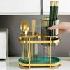 Легкий держатель для столовых приборов Arbol Premium Luxury Emerald Gold, 1 предмет, золотисто-зеленый, популярная корейская посуда