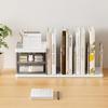 Ismerely Desk Organizer, Cool Gray, Multifunctional Book Stand, Pen Holder, Storage Box, Small Item Storage, Tabletop Storage, Stationery Storage,