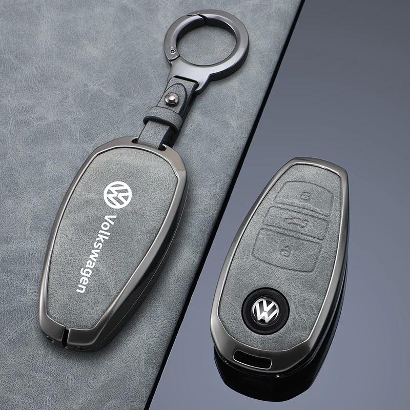 VW GTI GOLF 2026 Hot For VW VOLKSWAGEN Zinc Alloy Leather Car Remote Key Case Cover Shell Fob for VW Volkswagen Touareg 2017 201