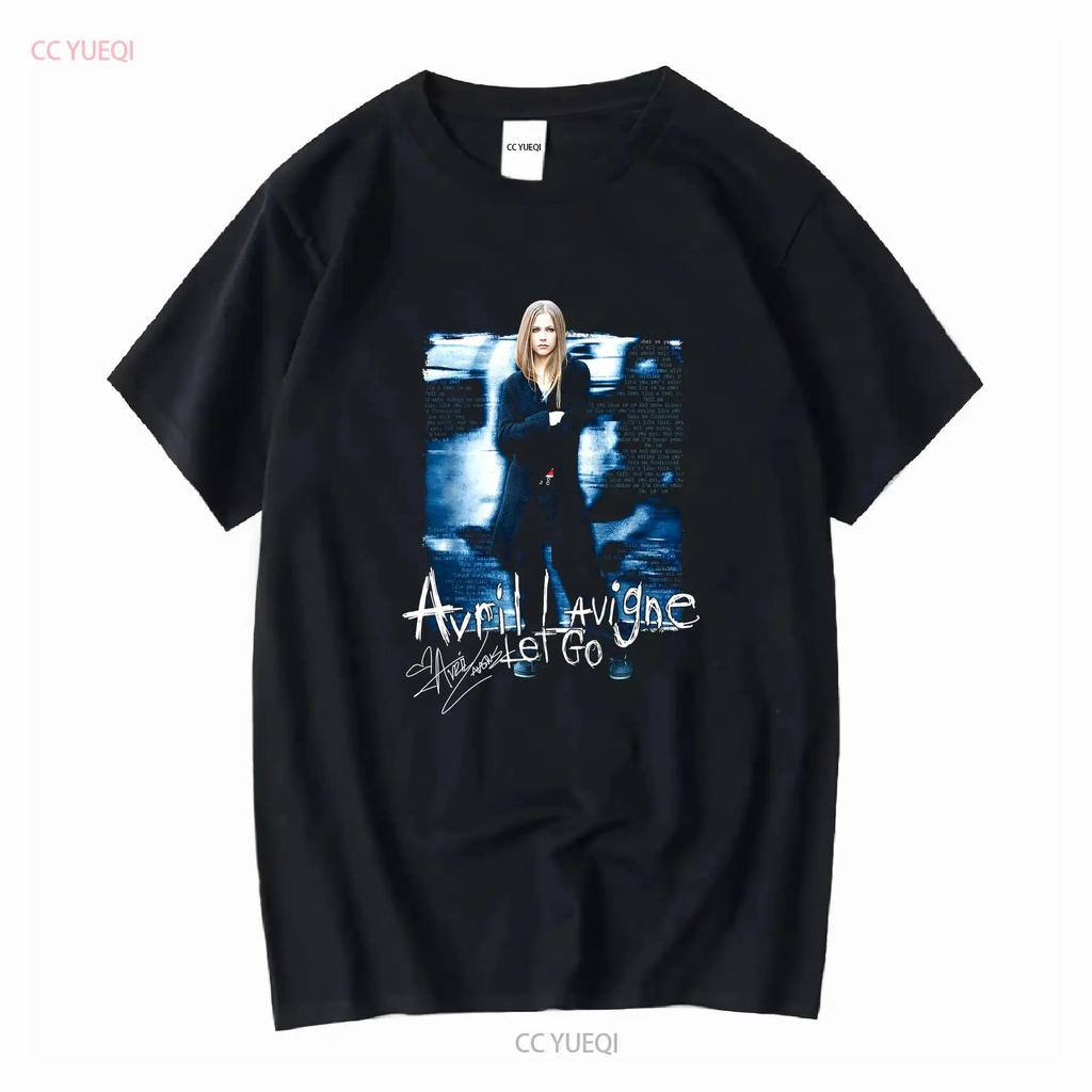 Vtg Avril Lavigne Let Go Album Cover Cotton Black Full Size T Shirt J1826 vintage Washed Stretched Casual Versatile Comfortable