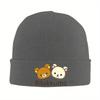 Шапки-бини Rilakkuma Korilakkuma Вязаная шапка Теплая для улицы Мужские Женские Кепки Осенне-зимний Дизайн Уличные Шапки-бини Подарок на День Рождения