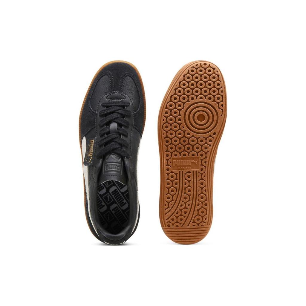 Puma Кожаные унисекс кроссовки Puma Palermo Черный Серо-пепельный Резиновая подошва Низкие Повседневные 396464-03