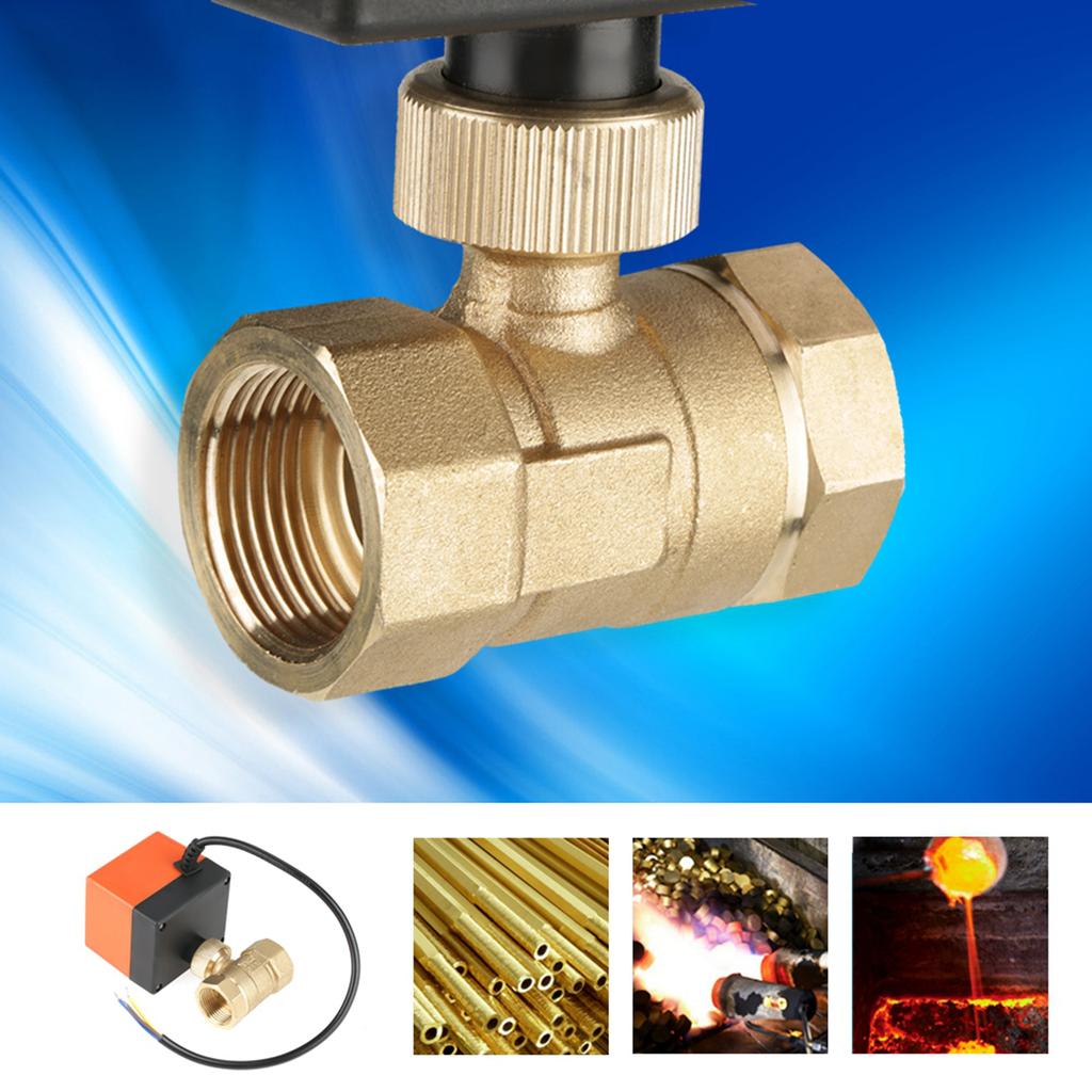 AC 220V G3/4\\\" DN20 2 Way Brass Motorized Actuator Ball Valve for  Conditioner