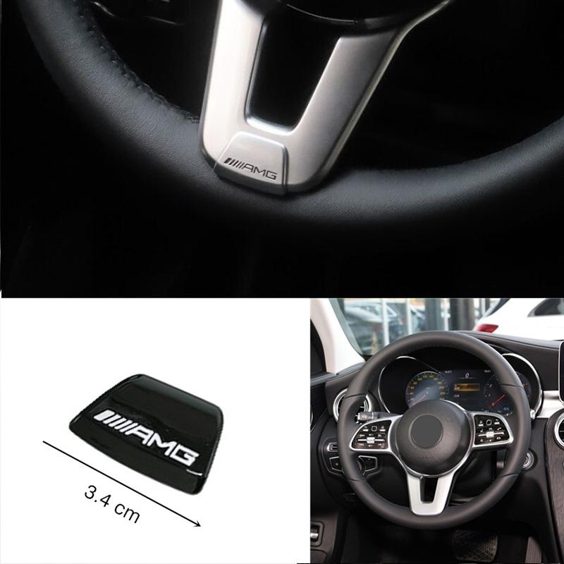 GLC GLB Car Emblem Steering Wheel Sticker Decoration Accessories For Mercedes Benz AMG Brabus Smart Maybach W204 GLC CLA W205 W