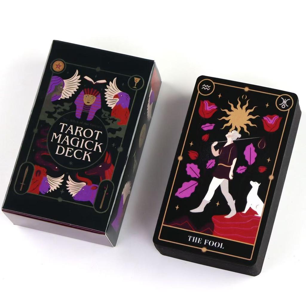 10.3*6cm The Witch of The Forest’s Tarot Magick Deck: 78 Cards with Guidebook for Beginners Gilded Black Edges