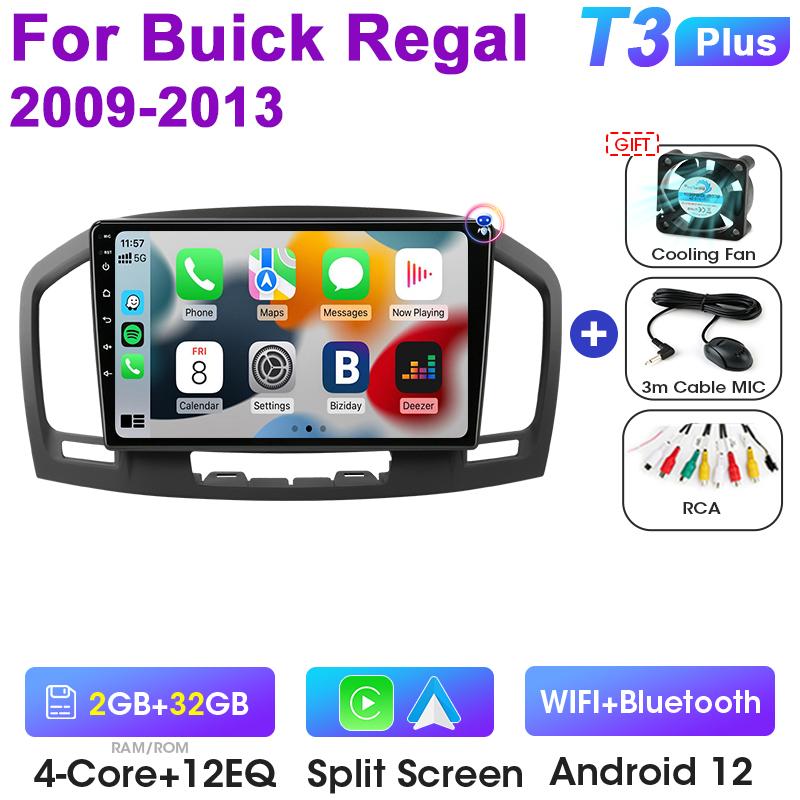 2 Din Android 12 автомобильный радиоприемник для Buick Regal для Opel Insignia 2009 - 2013 мультимедийный видеоплеер GPS 4G Carplay Auto Stereo DVD