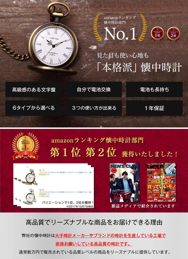 Design To the Pocket Watch Antique Clock Black SB [Simple Extreme] [Japanese Movement] [Little Magic] (Silver Dial)