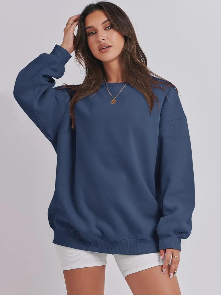 Autumn and Winter Women's Loose Solid Color Velvet Sweatshirt
