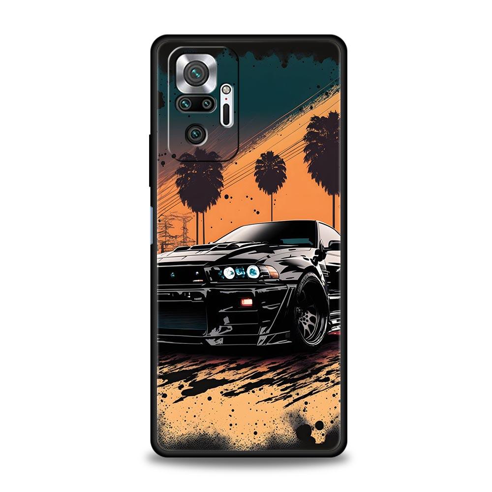 For Redmi 10C Cases Sports Car JDM Tokyo Drift Phone Case For Xiaomi Redmi Note 12 11 9S 9 8 10 Pro Plus 7 9T 8T 9C 9A 8A Cover