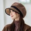 Versatile Plush Warm Octagonal Hat for Women In Autumn and Winter Outdoor Windproof Ear Protection Beret British Retro Baseball Cap