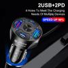 Автомобильное USB-зарядное устройство на 4 порта с синим светодиодом PD20W+Type-C+2USB(QC3.0+3.1A) Быстрая автомобильная зарядка для iPhone 15 14 13 12 Pro Max Samsung