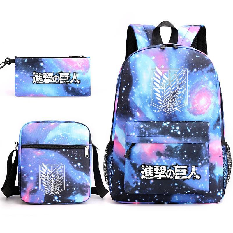 Youth School Backpack Set 3pcs Lightweight Laptop Bag 13inch Compatible Unisex Student With Mesh Padding Stitched Design