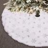 Mini Christmas Tree Skirt Christmas Tree Carpet Mat Cover Navid Snowflakes Tree Skirt Red and White Christmas Tree Decoration