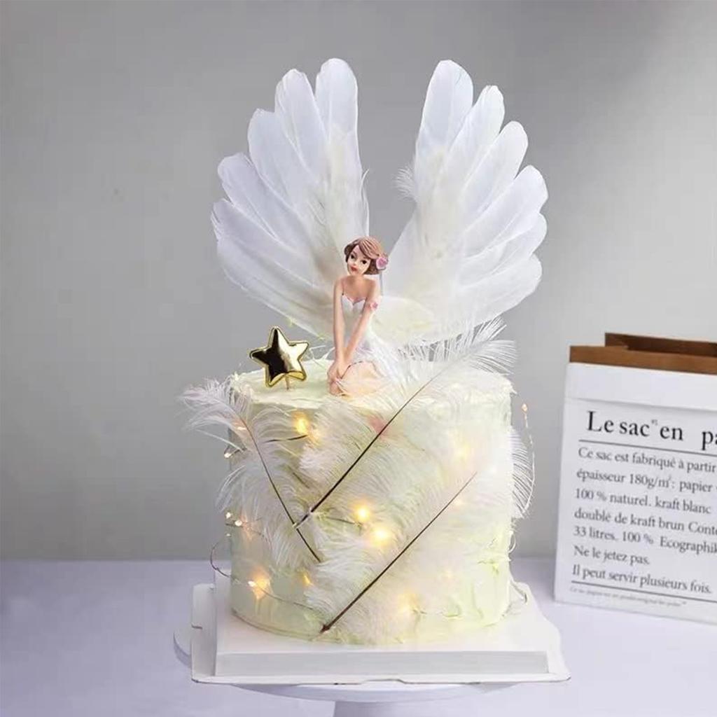 1pcs Angel Wing Cake Topper Decoration For Mother's Day Anniversary Birthday Party Wedding Baby Shower Birthday Party Favors