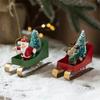 Iron Art Xmas Tree Sled Pendant Rustic Christmas Figurine Decorations Navidad