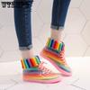 WTEMPO Women Rain Shoes Water Shoes Non Slip Female Colorful Rain Boots Four Seasons Detachable Cotton Cover Rubber Rain Boots