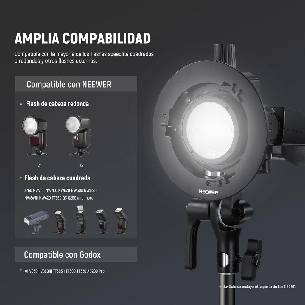 NEEWER S Type Bracket Holder for Z2 Z1 Z760 NW760 NW700 TT560 Q3 Square Head Round Head Flash Speedlite for Godox AD200Pro V1