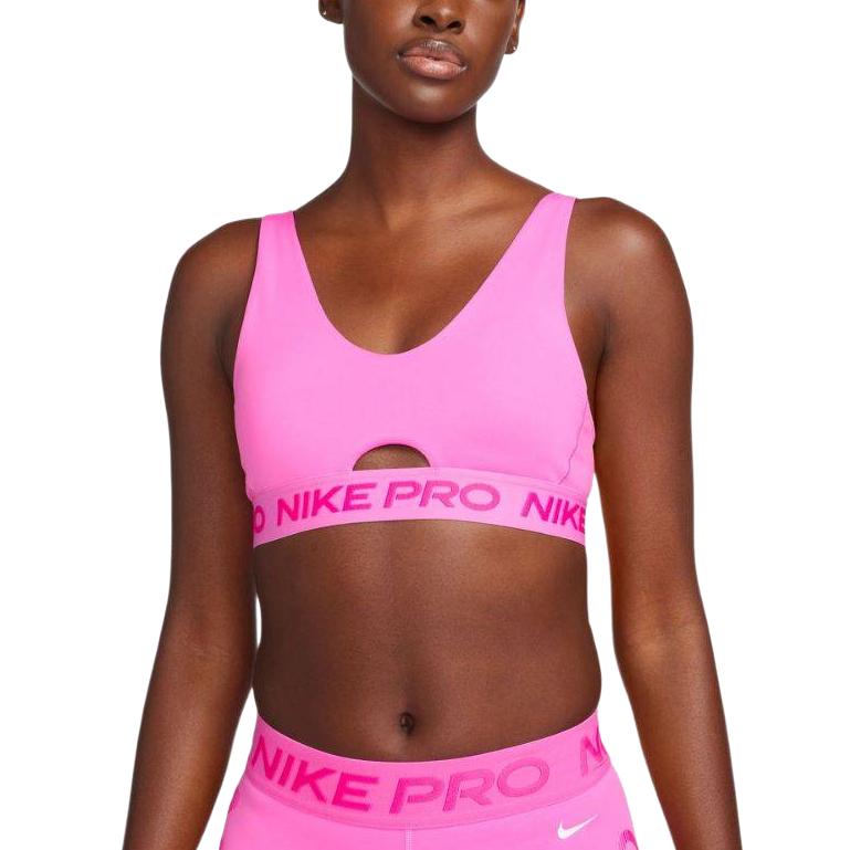 Nike Pro Indy Plunge Women's Medium-Support Padded Sports Bra Playful Pink Alchemy Pink White FQ2653-675