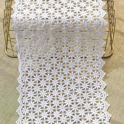 Новый стиль, ширина 17/20 см, 1 ярд/упаковка, водорастворимая кружевная отделка с цветочной вышивкой, кружевная бейка, хлопковый материал