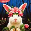 HUACAN Full Square Round Drill 5D Diamond Painting Rabbit Diamond Embroidery Animal Craft Kit Diamond Art Rhinestone Home Decor