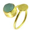 Les Trésors De Lily [P2282] - Позолоченное кольцо ручной работы 'Princesse Ottomane', золотисто-зеленое.