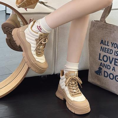 Женские кожаные высокие кеды, весенние новые универсальные на толстой подошве, с маленькой мягкой подошвой, не утомляют ноги, повседневная обувь из коровьей кожи