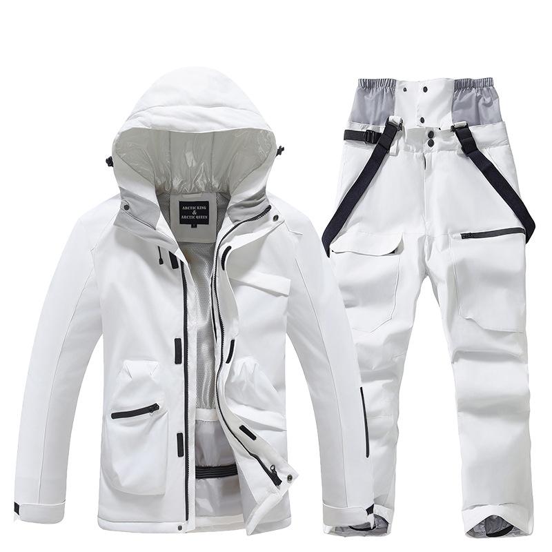 Мужской и женский лыжный костюм для улицы, зимний теплый костюм для сноуборда, водонепроницаемый, ветрозащитный, комплект куртки и брюк для катания на лыжах, большой размер, дышащий, утепленный сноубордический костюм