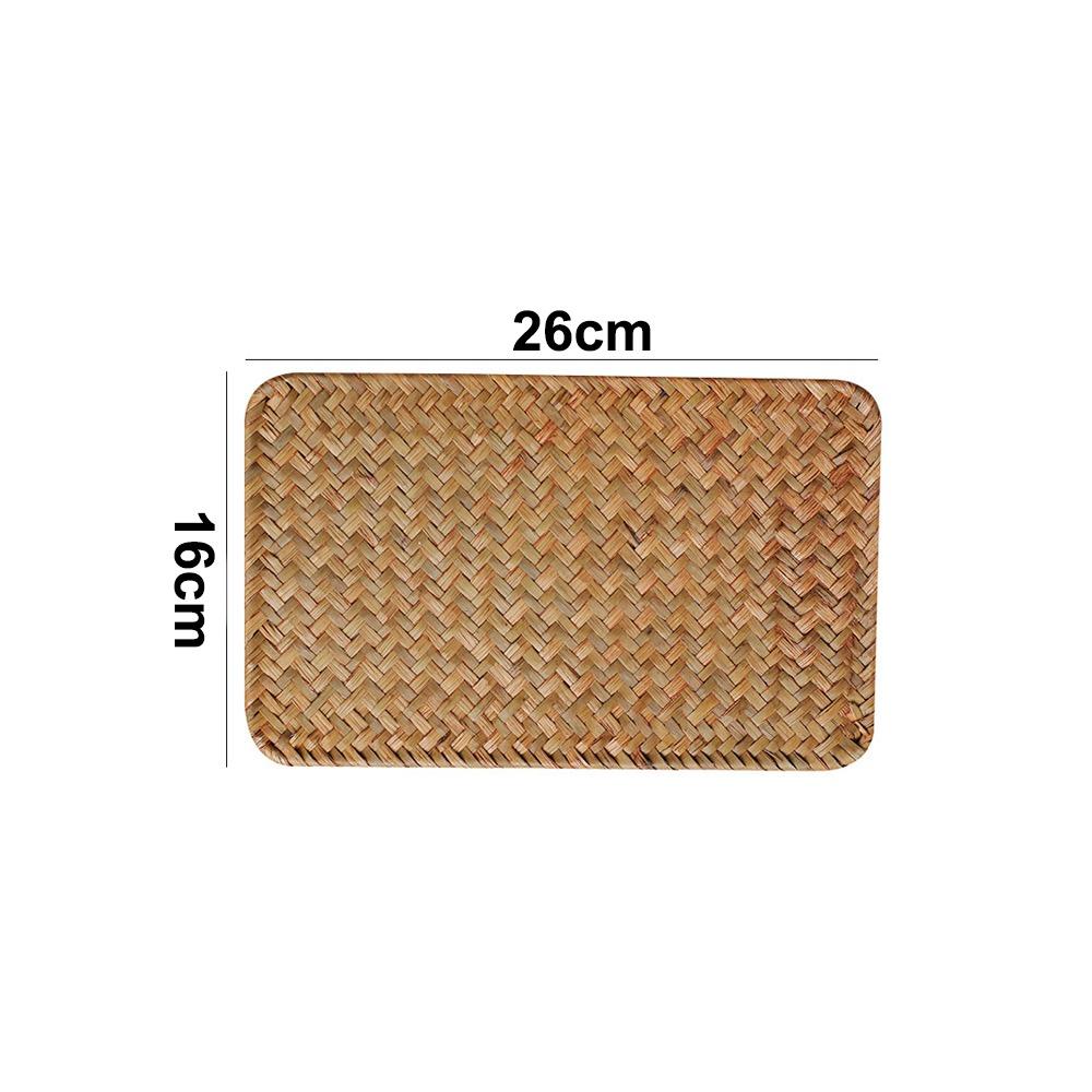 Natural Woven Rattan Indoor Placemats Rectangular Tablecloths Durable Table Mats  Kitchenware