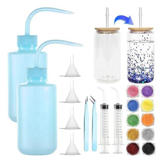 Снежный шар тамблер принадлежности набор DIY аксессуаров снежный тамблер стартовый набор с бутылочками с блестками бутылочки для выдавливания воронки пинцет