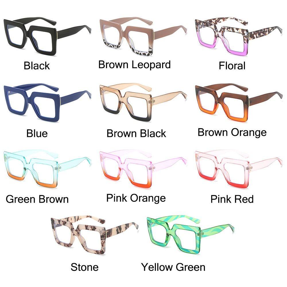 Oversized Anti-Blue Light Glasses Square Female Eyeglasses Vintage Computer Eyewear  for Women