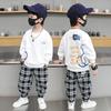 Мальчики весенне-осенний спортивный костюм детская весенняя спортивная одежда крутой красивый новый красивый модный жареный уличный весенний комплект из двух предметов