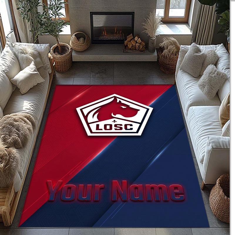 LOSC Lille Printed Crystal Velvet Rug Non‑Slip Crystal Velvet Carpet For Sofa Bedroom Indoor Home Decoration