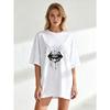 Oversized T Shirt Black Superman Logo Print Casual Wear