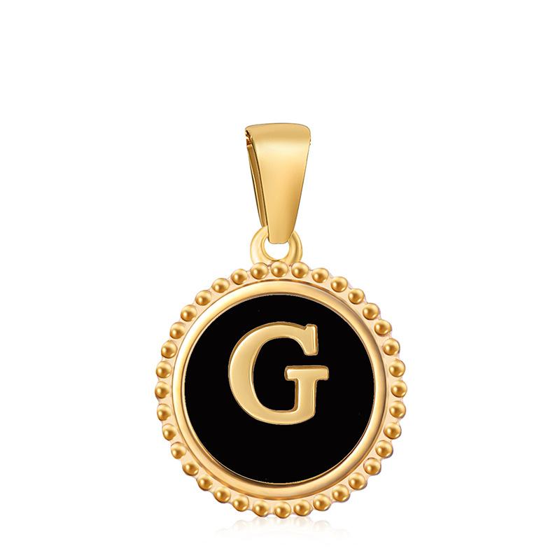 Новый кулон с черной буквой в виде капли масла, кружево 18 карат, классический универсальный нишевый дизайн кулона