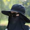 Youth Omni Directional Brim Face Shield Neck Protection Sun Hat Big Brim UV Proof Outdoor Fishing Mountaineering Cap