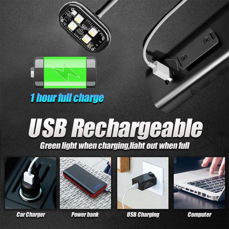 Мигающие огни для автомобиля Беспроводные светодиодные стробоскопы для мотоцикла Восьмицветный мигающий Предупредительный свет против столкновений Атмосферный свет