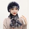 Winter Knitted Natural Fur Hats Scarves Sets Women Warm Real Rex Rabbit Fur Hat Scarf Lady Fashion Thick Rex Rabbit Fur Hat