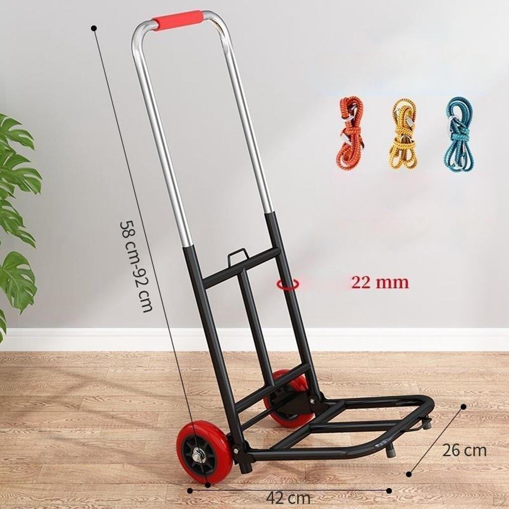 Foldable Hand Truck Dolly Adjustable Handle Collapsible Trolley Cart Convenient for Couriers
