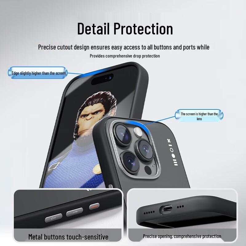 Mr. Blue Gorilla Dual-Color Silicone Case for iPhone 16 Pro