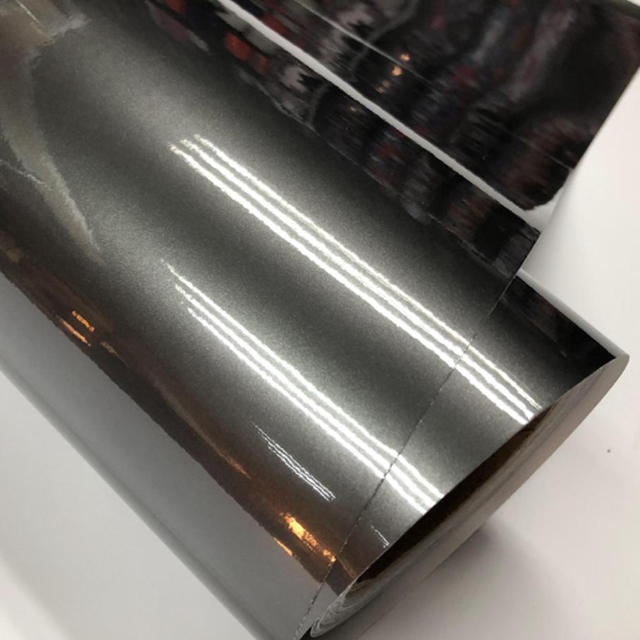 Глянцевая металлическая виниловая пленка из бронзы, конфетная глянцевая серая автомобильная пленка, наклейка с воздушным пузырем, оберточное покрытие для авто мотоцикла